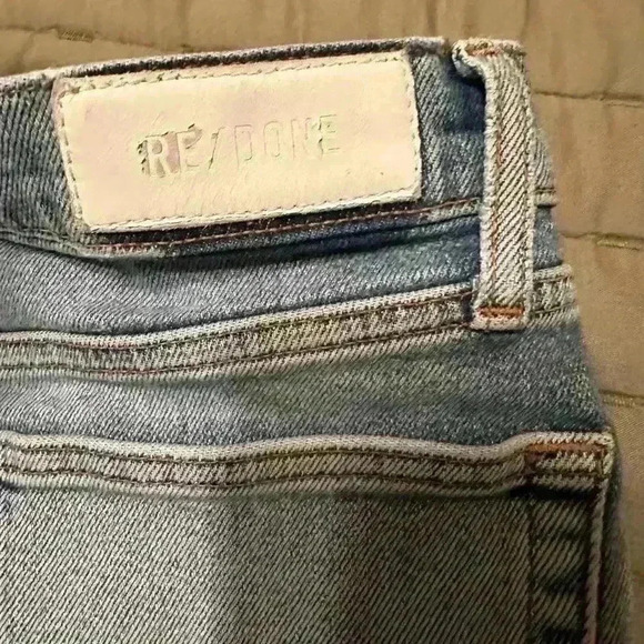 Re/Done Jeans 90’s High Rise Crop Medium Wash Size 28 - Picture 9 of 10